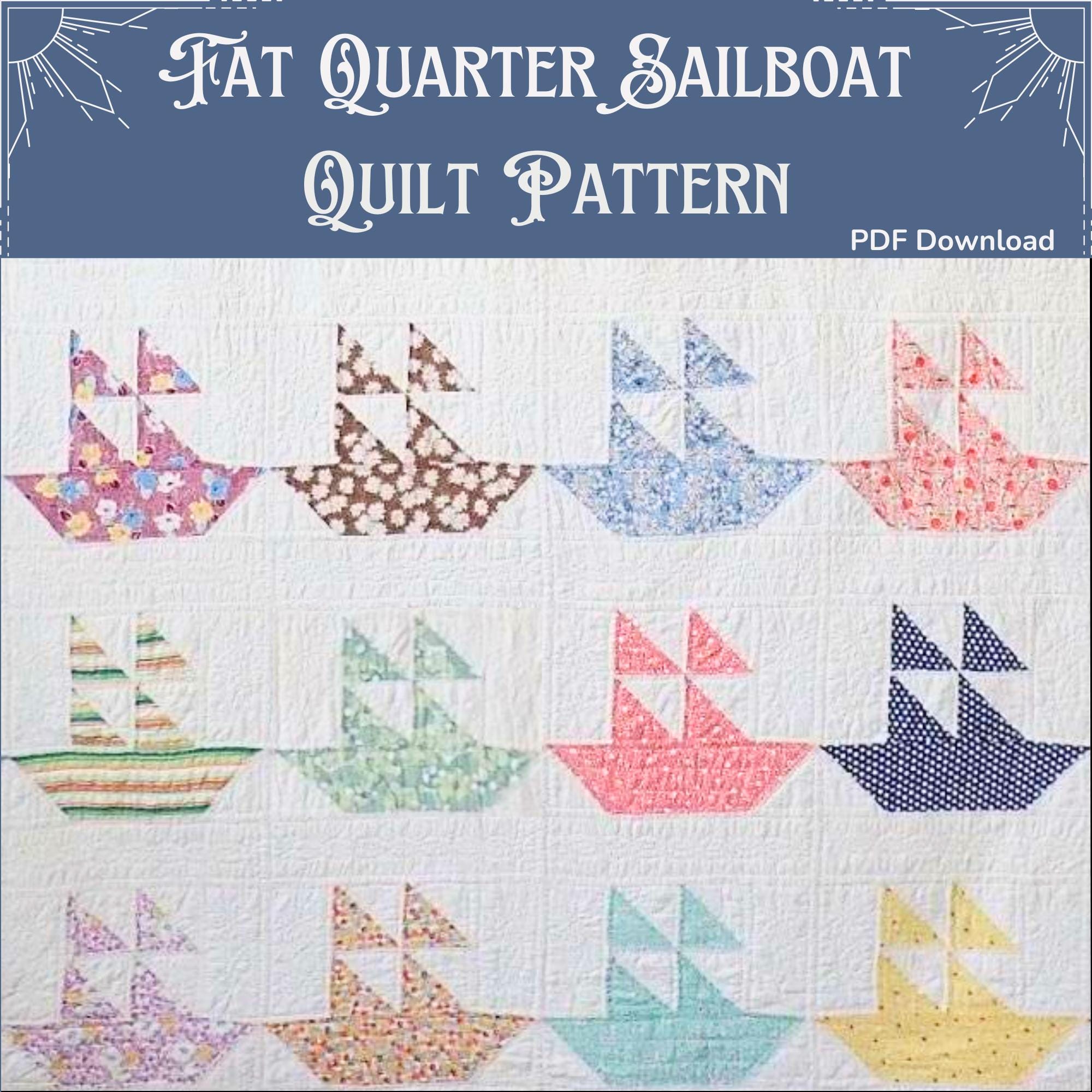 Sailboat quilt block pattern - Etsy 日本