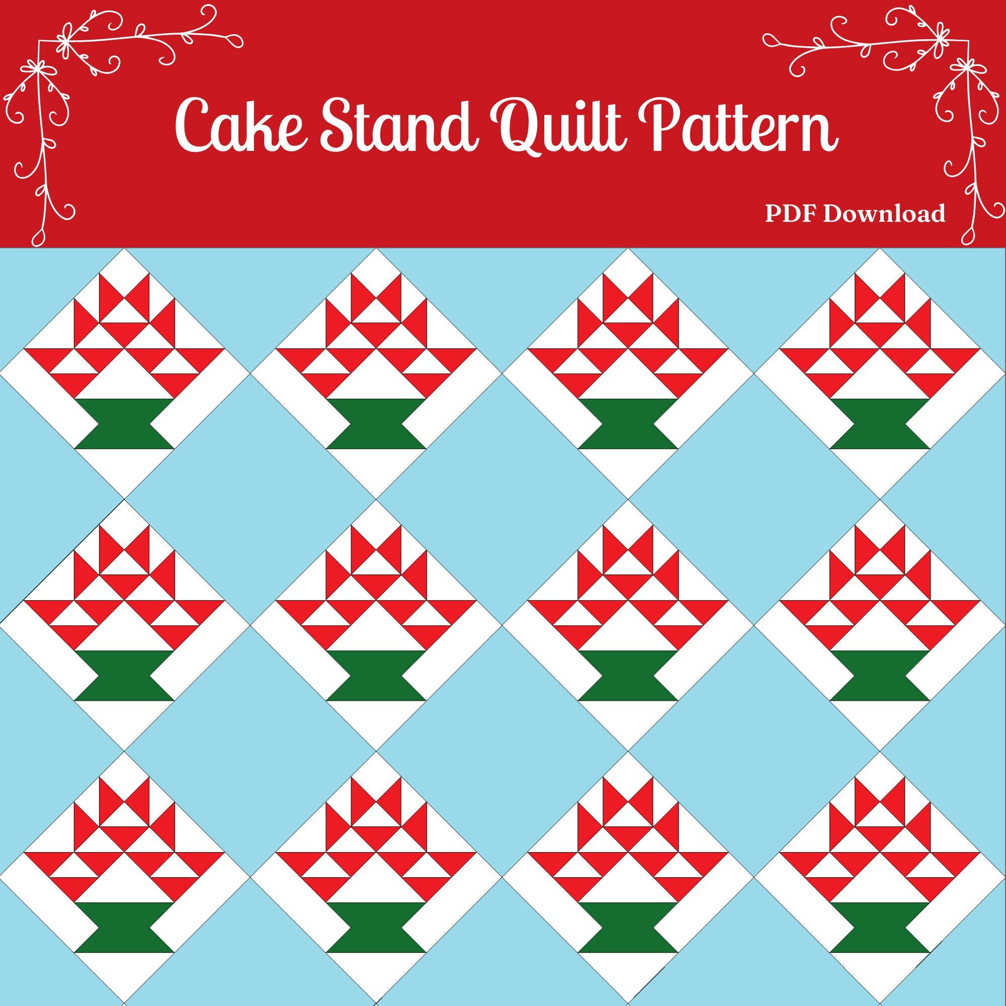 Cake Stand Quilt Pattern / PDF Download / Detailed Instructions / Tons
