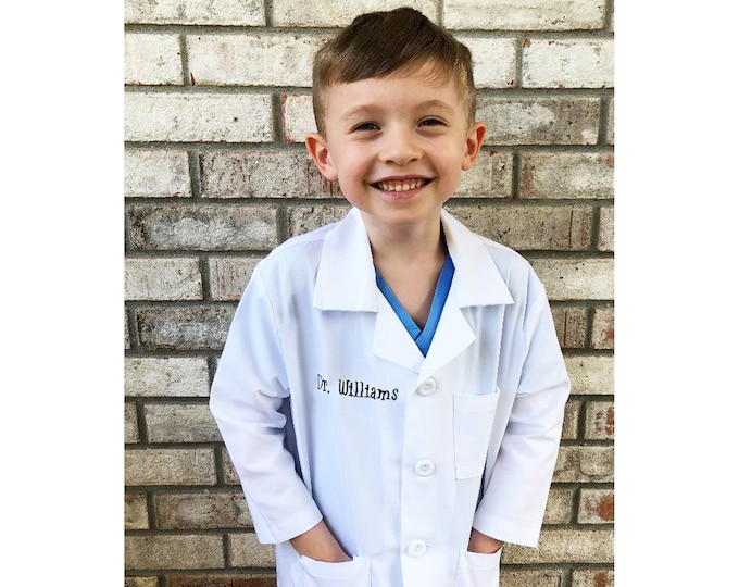 Monogrammed Kids' Doctor Coat, Child's Doctor Coat, Personalized Lab Coat, Toddler Doc Coat, Scientist Coat, Doctor Costume, Doctor Dress Up