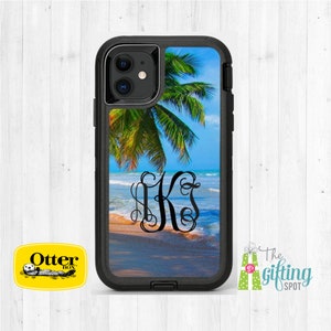 Beach Personalized OtterBox, Monogrammed Custom Printed Phone Case, Apple iPhone 16, 15, 14, 13, 12 Pro Max, Commuter, Defender, Symmetry