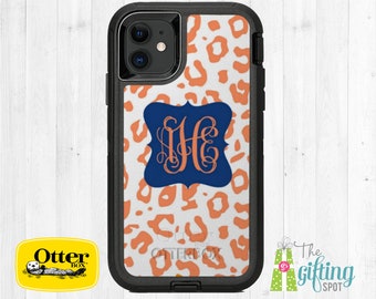 Leopard Personalized OtterBox, Monogrammed OtterBox Case, Apple iPhone Case, Custom Printed Phone Case, Commuter, Defender, or Symmetry