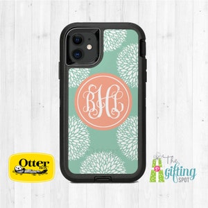 Blossom Personalized OtterBox, Monogrammed Custom Printed Phone Case, Apple iPhone 16, 15, 14, 13, 12 Pro Max, Commuter, Defender, Symmetry