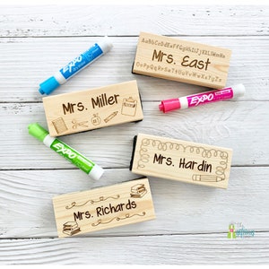 Teacher Eraser, Wooden Personalized Eraser, Dry Erase With Marker, Chalkboard Eraser, White Board Eraser, Teacher Gift, Laser Engraved Wood