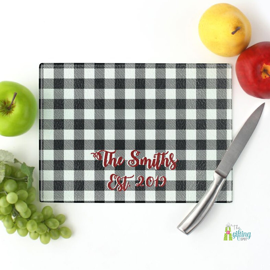Monogrammed Glass Cutting Board, Housewarming Gift, Kitchen Accessory