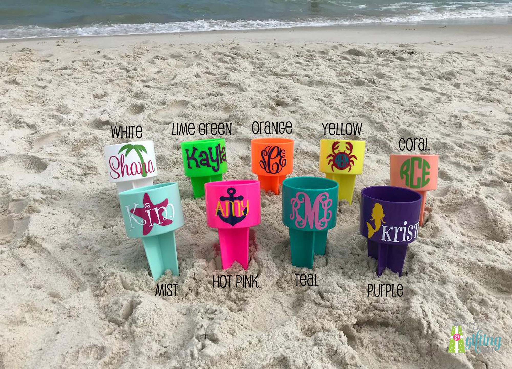 Monogrammed Beach Spiker Personalized Beach Cup Sand Spike Etsy