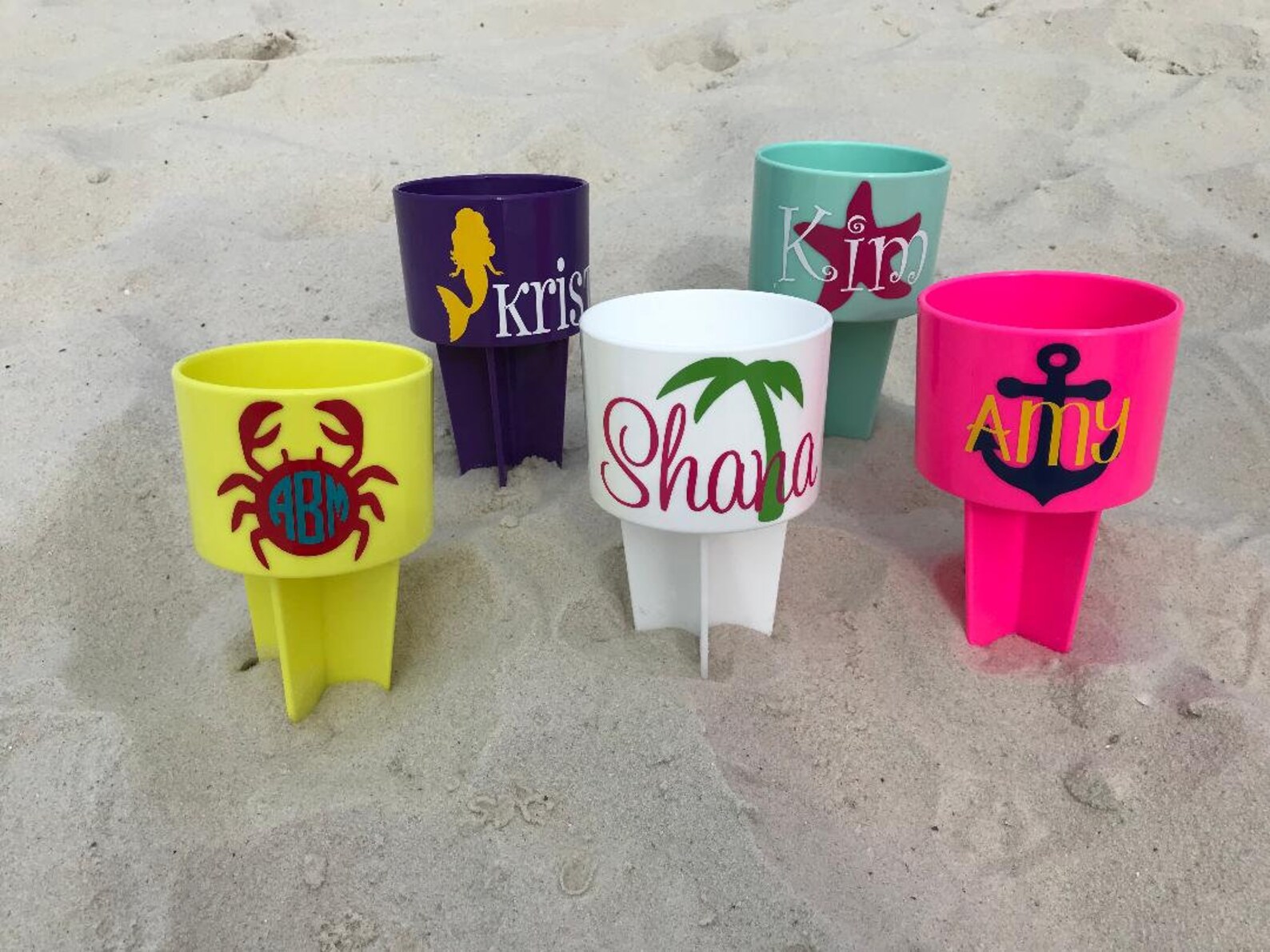 Monogrammed Beach Spiker Personalized Beach Cup Sand Spike Etsy