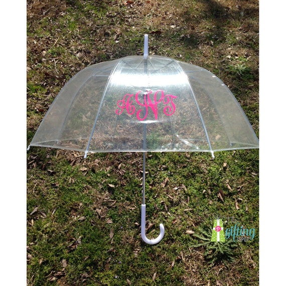 Monogrammed Clear Umbrella Personalized Umbrella Dome Etsy