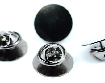 40 Pcs Set Silver Color 7x12 mm Glue Pad Tie Tack Blanks Findings