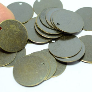 20 Pieces Antique Brass 16 mm Blanks Stamping Disc  AB751