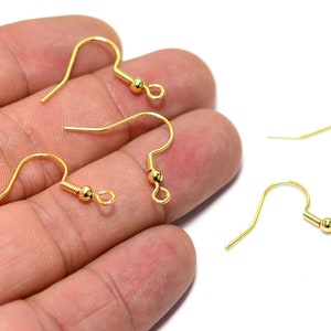 Poliert eisbeschichtet egoldt Ohr Haken, 0,8 mm Draht x 21 mm Ohrring Haken Erkenntnisse, Schmuck liefert EG16