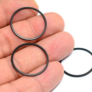 Black Round Link Connectors , Round Circle Findings ,1x24 mm , Findings  BL189