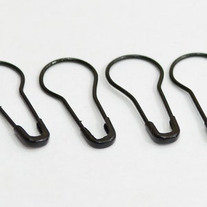 500 Pieces Black  Color 21.5x 9 mm Pear Form Safety Pins