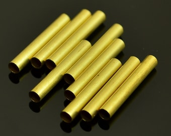 100 Pieces Raw Brass 3x21 mm Tube Spacers