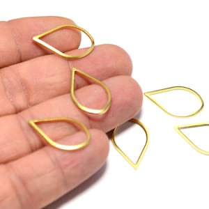 Raw Bras Drop Shape Circle , 1x14x23 mm  Drop Circle Findings , Jewelry Supplies