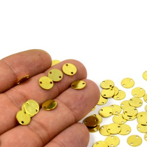 200 Pcs Raw Brass 8 mm Stamping Findings-2 Holes