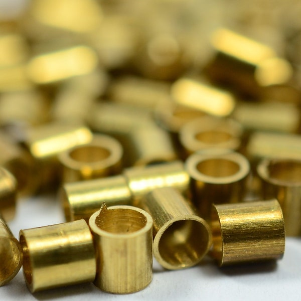 100 Pcs Raw Brass 3x3 mm Tube Findings ,Metal Beads