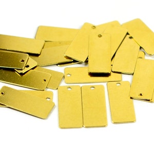 25 Pcs. Raw Brass 8x20 mm Rectangular 1 Hole Stamping Blanks Findings  H0397