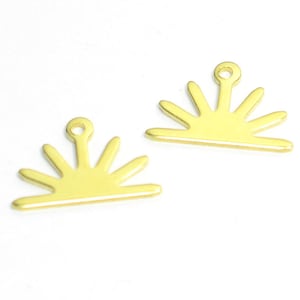 Brass  Sun Charm , Sun Pendants , Earring Findings  , 0.8x10x15 mm , Findings  MF398