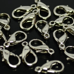 50 Pieces Silver Tone 7x14 mm  Lobster Clasps-503