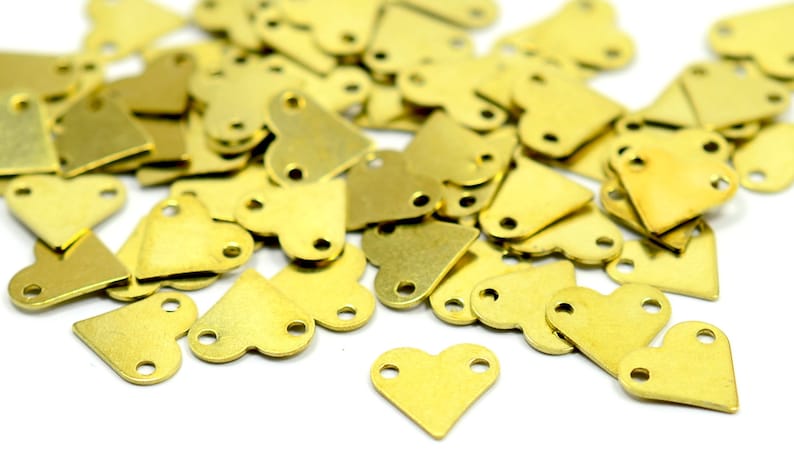 Raw Brass 9x9 mm 2 Hole Stamping Hearth Blanks Findings 250 Pcs