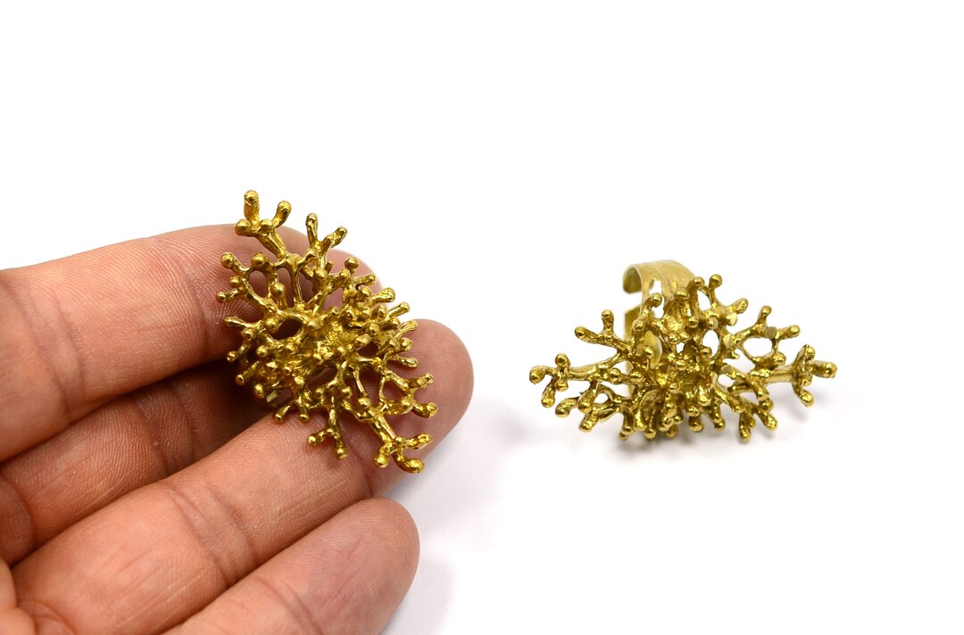 Raw Brass Tree Adjustable Ring , 1 Pcs. Raw Brass Ring Findings ...
