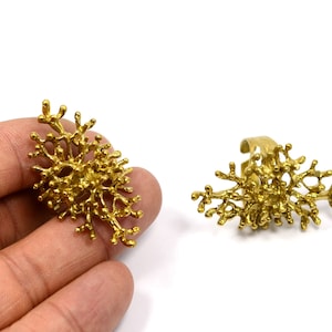 Anello regolabile in ottone grezzo , 1 Pcs. Raw Brass Ring Findings , (23x44 mm ), Forniture di gioielli R0076