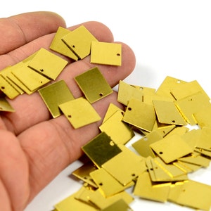 150 Pcs. Raw Brass 13x13 mm Square Blanks Findings ,0.50 mm Thick  H0094