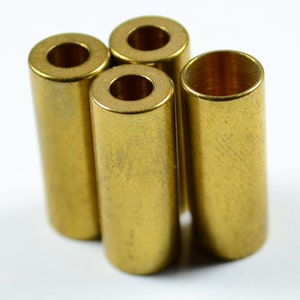 10 Pieces Raw Brass 8x20 mm Tube Spacers-İnner Diameter 7 mm- Hole Diameter 4,5 mm   Z141