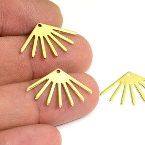 Brass  Sun Charm , Sun Pendants , Earring Findings  , 0.8x16x24 mm , Findings  MF383