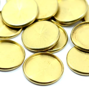 10 Pieces Raw Brass Industrial  Cabochon Settings 16 mm Bezel Round  Edge  Findings   Z85