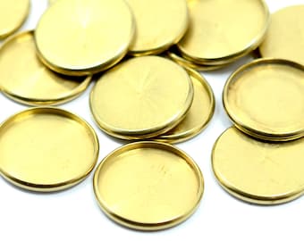 10 piezas De cabochon industrial de latón crudo Ajustes 16 mm Bisel Redondo Borde Hallazgos Z85