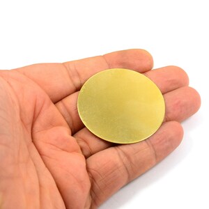 5 Pcs. Raw Brass 45 mm Round without Hole Disc Blanks  H0019