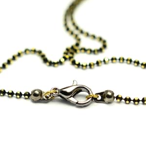 5 Pieces 1.5 mm Gold -Black Ball Chain 31 " (80 cm ) Finished Necklace Chain