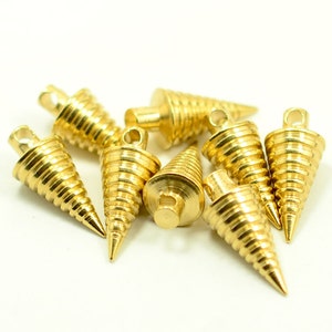 3 pcs. Raw Brass Solid 7x16 mm Spike Pendants Findings Hole Size 2 mm   Z60