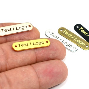 Custom Clothing Metal Tag , Custom Laser Engraved Tag , Bag Metal Label , Custom Clothing Labels , 0.8x7x24 mm , L27