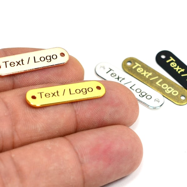 Custom Clothing Metal Tag , Custom Laser Engraved Tag  , Bag Metal Label , Custom Clothing Labels , 0.8x7x24 mm , L27