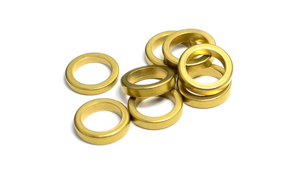 真鍮フープコネクタ、生真鍮ラウンドリンク、3 x 14 mm（穴サイズ：10