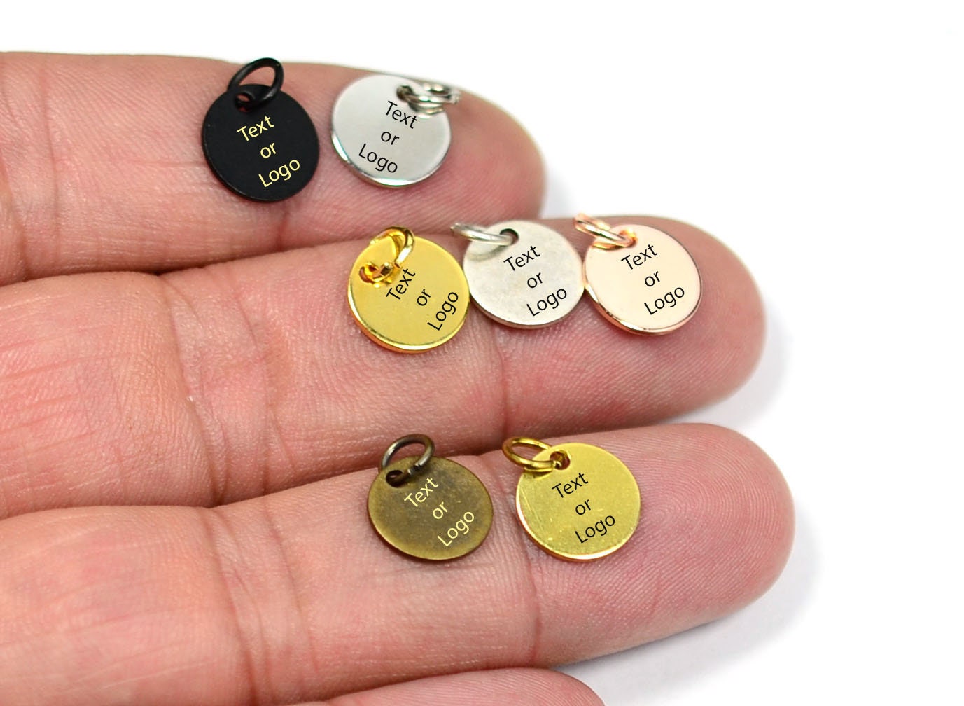 アクセサリーその他 Logo Engraved Clip Custom Tag Laser Engraved Jewelry Charms ,personalized Logo