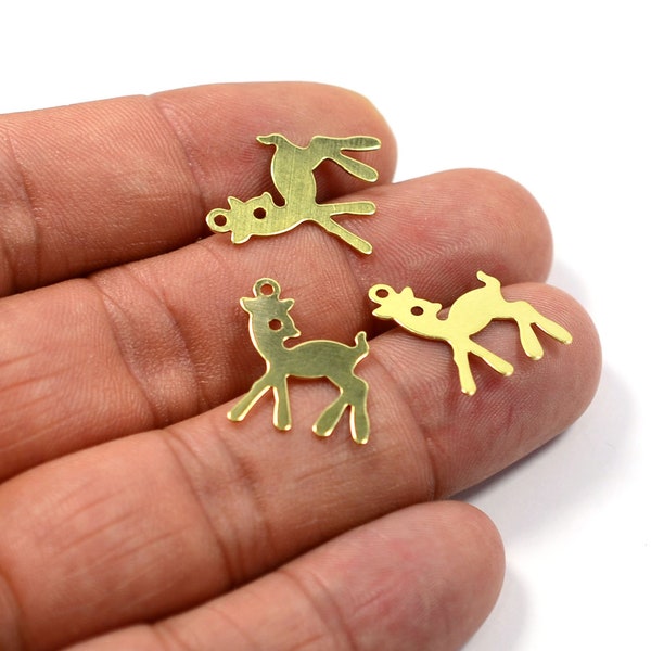 Brass Gazelle Charms , 50 Pcs. Small Charms , 14x18 mm Earring Charms Findings , Jewelry Supplies   MF71