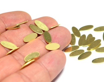 Brass Oval  Blanks Tag , Raw Brass  Mini Oval Blanks , 0.8x5x12 mm , Brass Findings  , Brass Tag  Charms  MF301