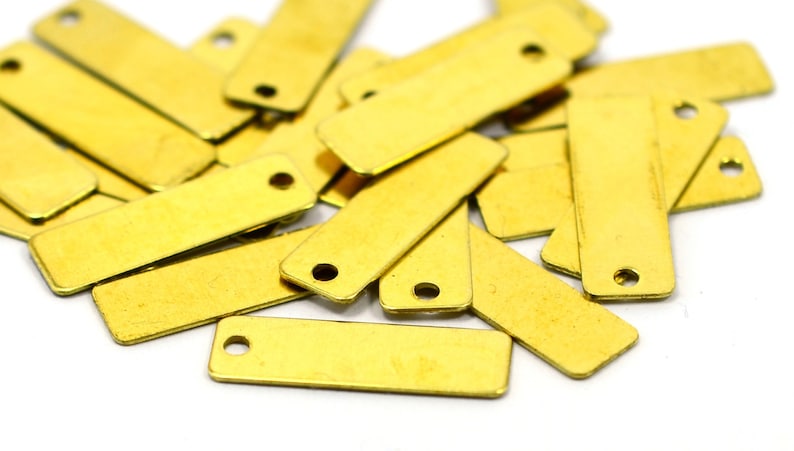 Raw Brass 6x19 mm Rectangular Stamping Tag Findings 500 Pcs