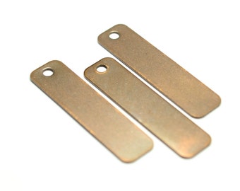 10 Pieces Antique Copper 10x40 mm Rectangular Stamping Tag Findings  CC85