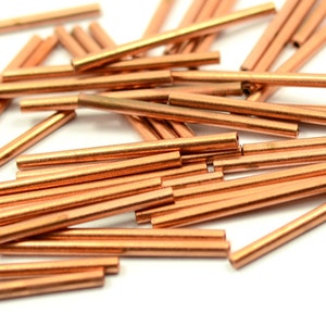 25 Pcs. Raw Copper 2x30 mm Tube Spacers İnside Diameter 1.1 mm MC192 image 3