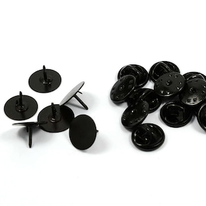 50 Stk. (Set) schwarz 12 mm Tie Tack Blanks Erkenntnisse, personalisierte Kupplung Pin