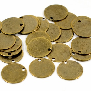 250 Pcs. Antique Brass 12 mm Round Disc Stamping Findings  AB768