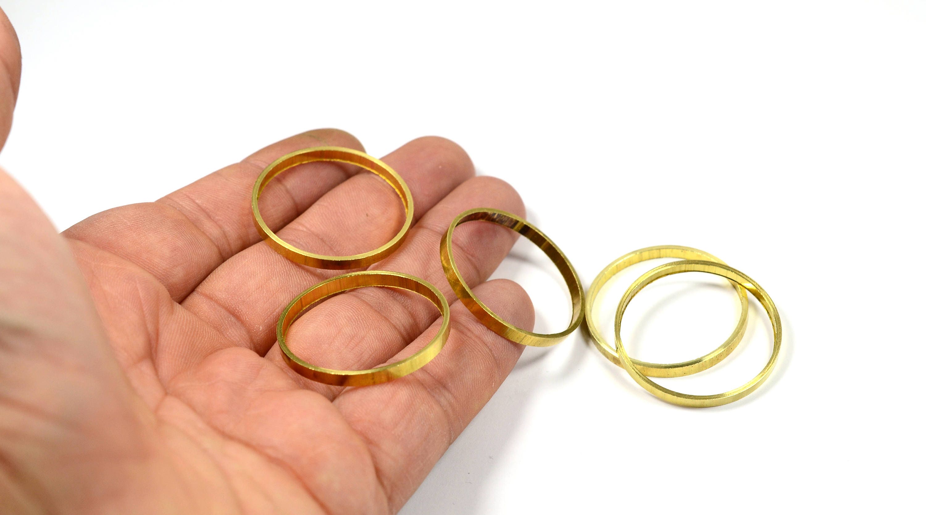 5 Pcs. Solid Brass 3x32 Mm (İnside Diameter 30 Mm ) Circle