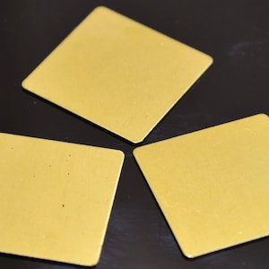 Brass Square Blanks , Raw Brass Stamping Blanks , 0.5x20x20 mm ,Findings , 10 Pieces , Findings   H0087