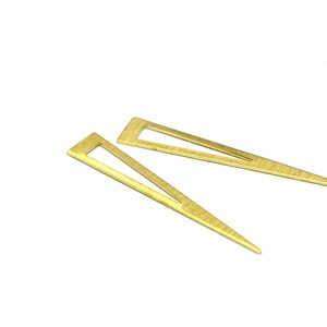 Brass Textured Triangular Charms , 20 Pcs. Raw Brass Without Hole Geometric Charms ,0.8x8x50 mm Charms , Connectors ,Pendant Brass   MT144