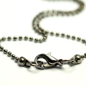 12 Pieces 27 " ( 70 cm ) Gunmetal  1.5 mm Ball Chain Necklace with Lobster Finished