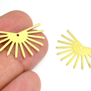Brass Sun Charm , Raw Brass Sun Charms Findings , 0.8x19x30 mm , Earring Findings  MF341